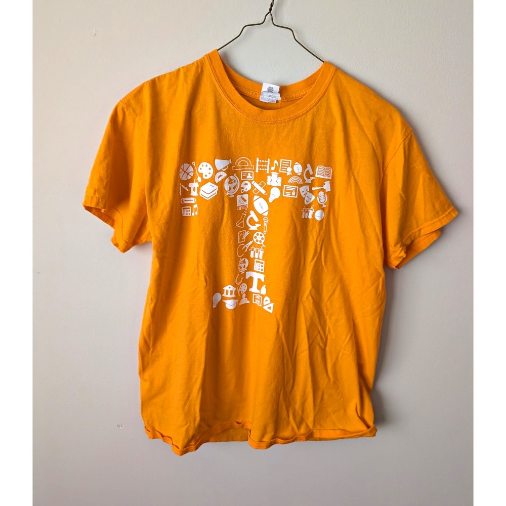 Gildan Heavy Cotton Orange Univ of Tennessee Graphic Double-Sided Crew Tee L